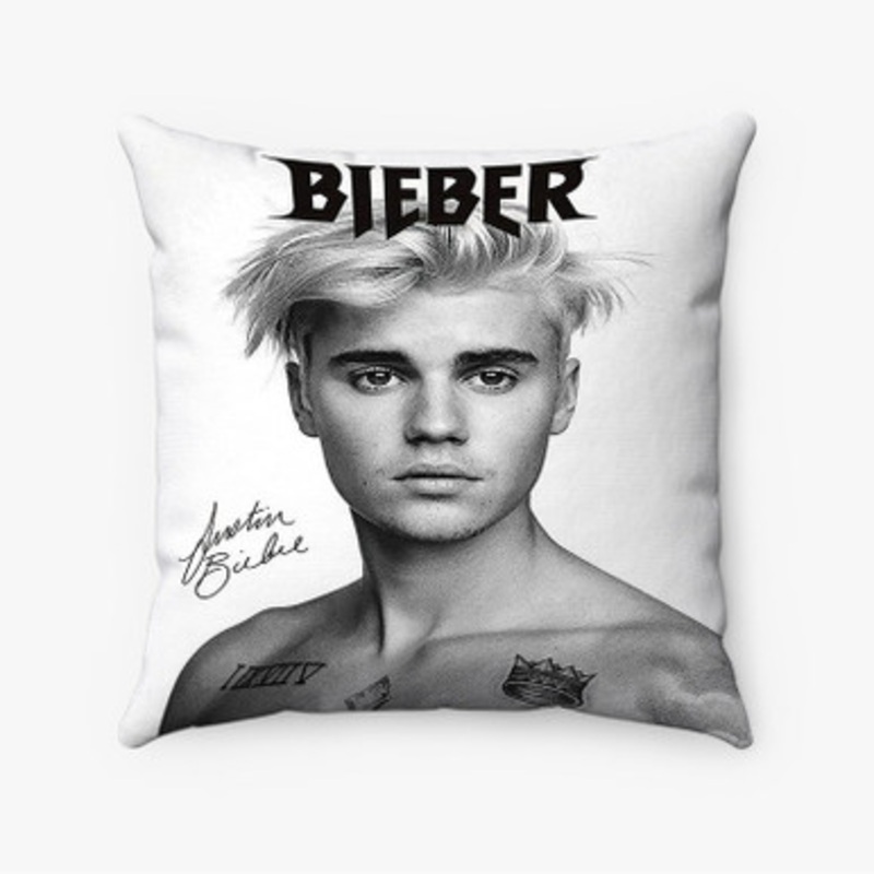 Pastele Justin Bieber Signed Custom Pillow Case Awesome Personalized Spun Polyester Square Pillow Cover Decorative Cushion Bed Sofa Throw Pillow Home Decor