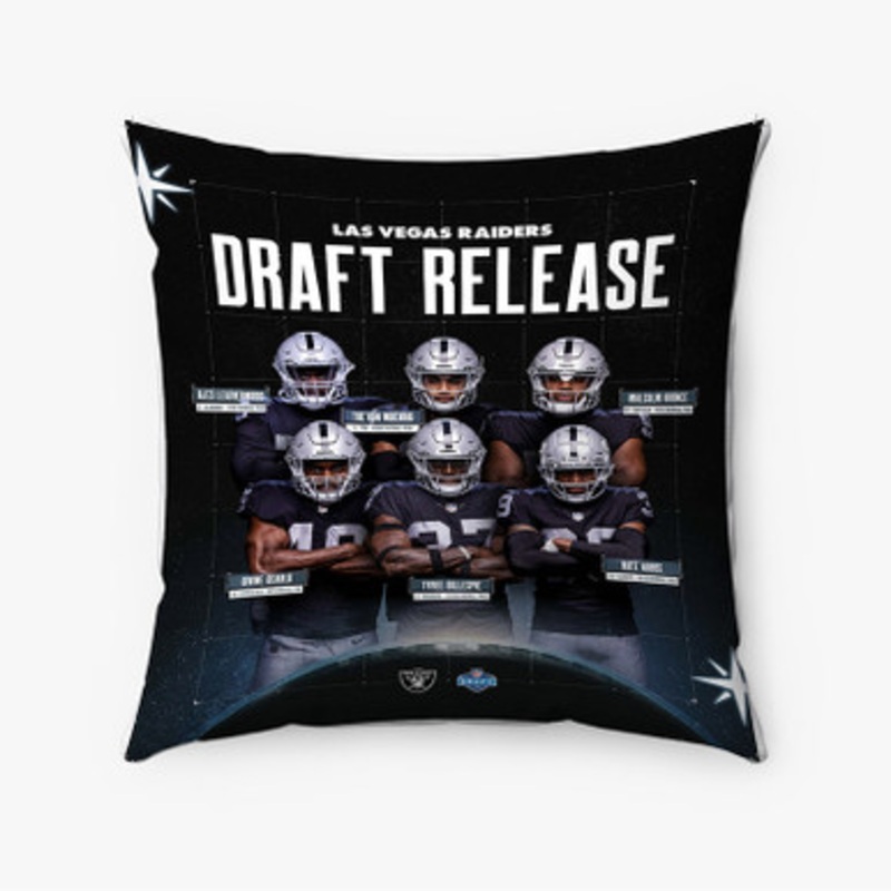 Pastele Las Vegas Raiders NFL 2022 Custom Pillow Case Awesome Personalized Spun Polyester Square Pillow Cover Decorative Cushion Bed Sofa Throw Pillow Home Decor