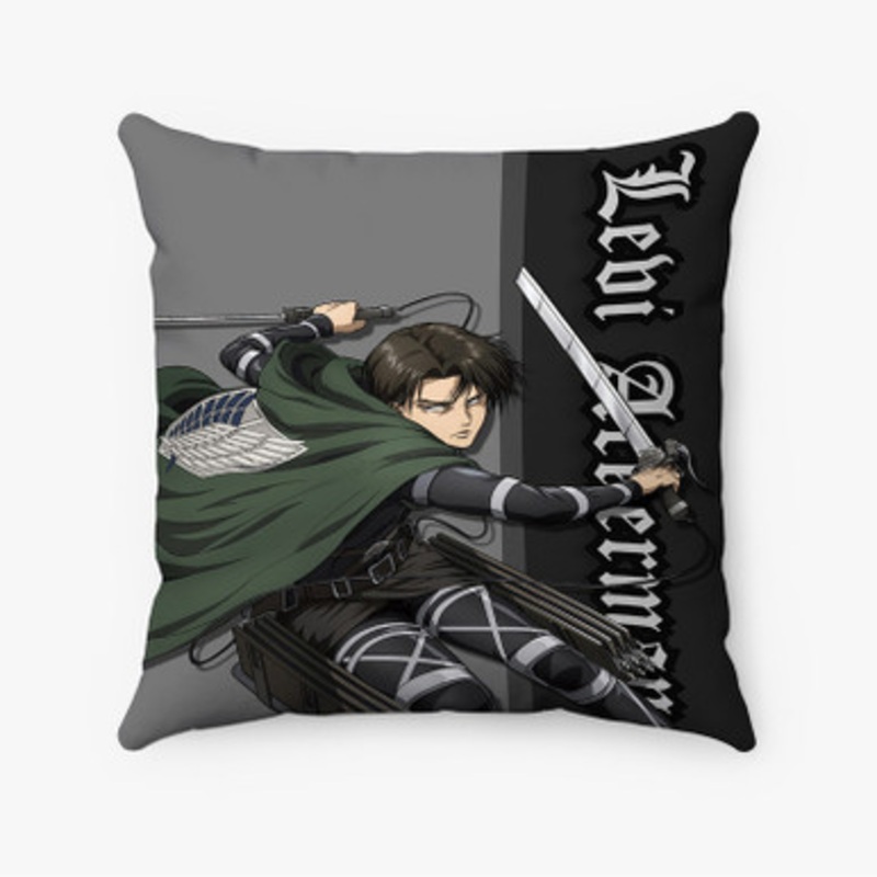 Pastele Levi Ackerman Attack on Titan The Final Season Custom Pillow Case Awesome Personalized Spun Polyester Square Pillow Cover Decorative Cushion Bed Sofa Throw Pillow Home Decor