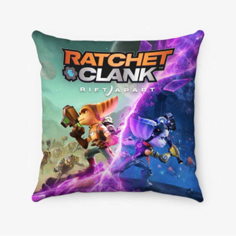 Pastele Ratchet and Clank Rift Apart Custom Pillow Case Awesome Personalized Spun Polyester Square Pillow Cover Decorative Cushion Bed Sofa Throw Pillow Home Decor