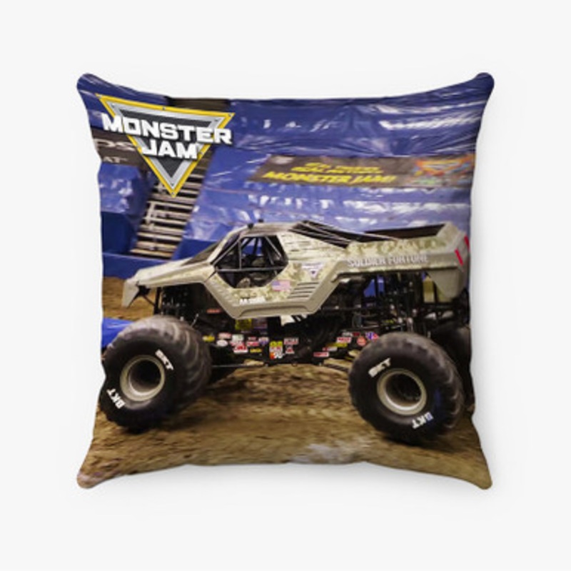 Pastele Soldier Fortune Monster Truck Custom Pillow Case Awesome Personalized Spun Polyester Square Pillow Cover Decorative Cushion Bed Sofa Throw Pillow Home Decor
