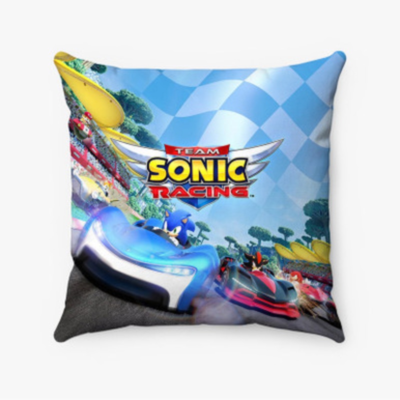 Pastele Team Sonic Racing Custom Pillow Case Awesome Personalized Spun Polyester Square Pillow Cover Decorative Cushion Bed Sofa Throw Pillow Home Decor