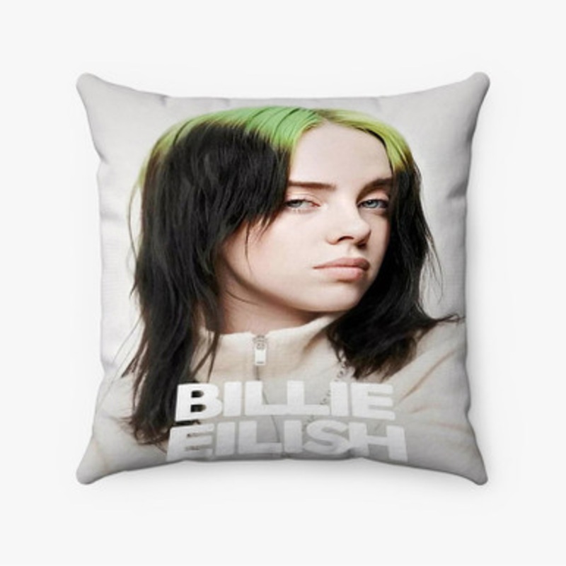 Pastele Billie Eilish Custom Pillow Case Awesome Personalized Spun Polyester Square Pillow Cover Decorative Cushion Bed Sofa Throw Pillow Home Decor