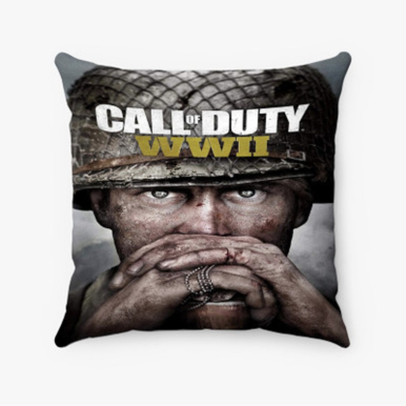 Pastele Call Of Duty WWII Custom Pillow Case Awesome Personalized Spun Polyester Square Pillow Cover Decorative Cushion Bed Sofa Throw Pillow Home Decor