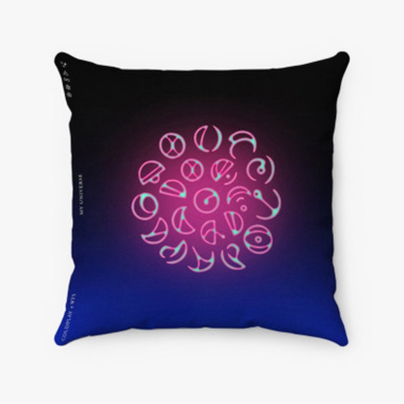 Pastele Coldplay and BTS My Universe Custom Pillow Case Awesome Personalized Spun Polyester Square Pillow Cover Decorative Cushion Bed Sofa Throw Pillow Home Decor