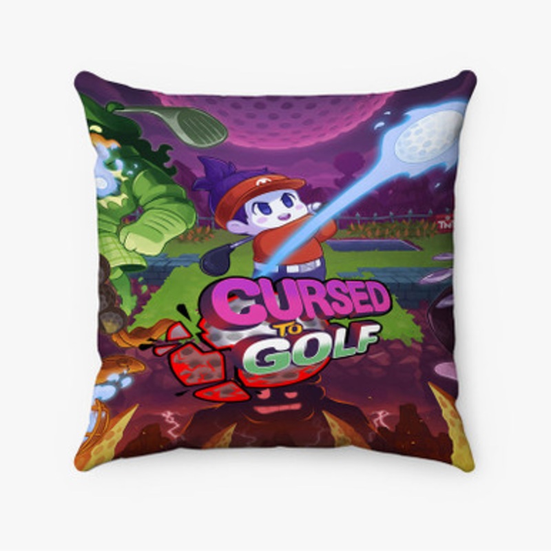 Pastele Cursed to Golf Custom Pillow Case Awesome Personalized Spun Polyester Square Pillow Cover Decorative Cushion Bed Sofa Throw Pillow Home Decor