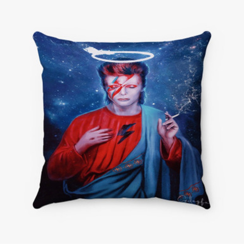 Pastele David Bowie RIP Custom Pillow Case Awesome Personalized Spun Polyester Square Pillow Cover Decorative Cushion Bed Sofa Throw Pillow Home Decor