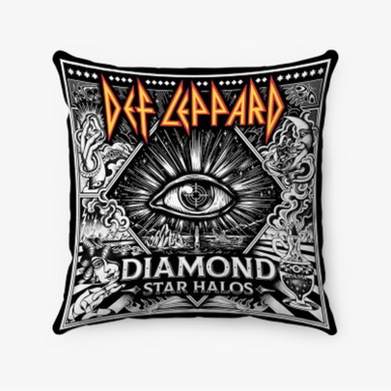 Pastele Def Leppard Diamond Star Halos Custom Pillow Case Awesome Personalized Spun Polyester Square Pillow Cover Decorative Cushion Bed Sofa Throw Pillow Home Decor
