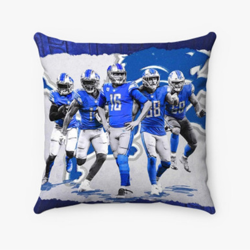 Pastele Detroit Lions NFL 2022 Custom Pillow Case Awesome Personalized Spun Polyester Square Pillow Cover Decorative Cushion Bed Sofa Throw Pillow Home Decor