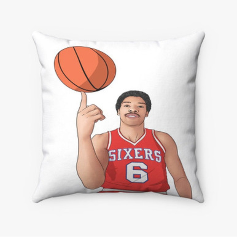 Pastele Dr J Julius Erving Basketball Custom Pillow Case Awesome Personalized Spun Polyester Square Pillow Cover Decorative Cushion Bed Sofa Throw Pillow Home Decor