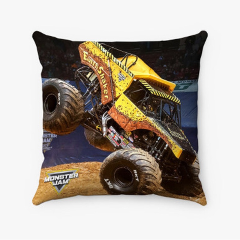 Pastele Earth Shaker Monster Truck Custom Pillow Case Awesome Personalized Spun Polyester Square Pillow Cover Decorative Cushion Bed Sofa Throw Pillow Home Decor