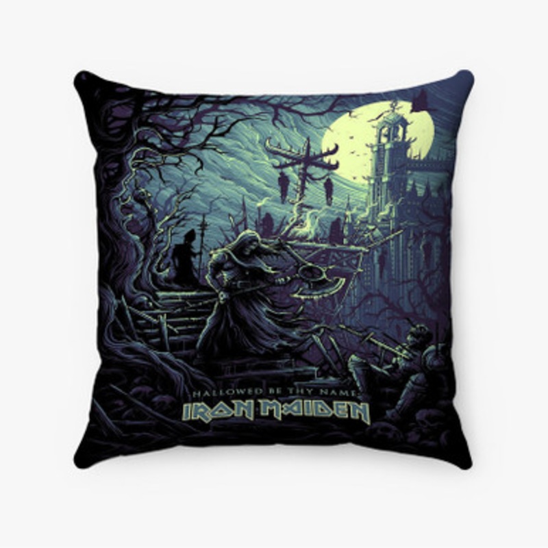 Pastele Fear Of The Dark Iron Maiden Custom Pillow Case Awesome Personalized Spun Polyester Square Pillow Cover Decorative Cushion Bed Sofa Throw Pillow Home Decor