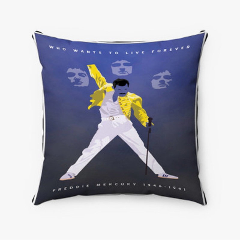 Pastele Freddie Mercury 1946 1991 Custom Pillow Case Awesome Personalized Spun Polyester Square Pillow Cover Decorative Cushion Bed Sofa Throw Pillow Home Decor