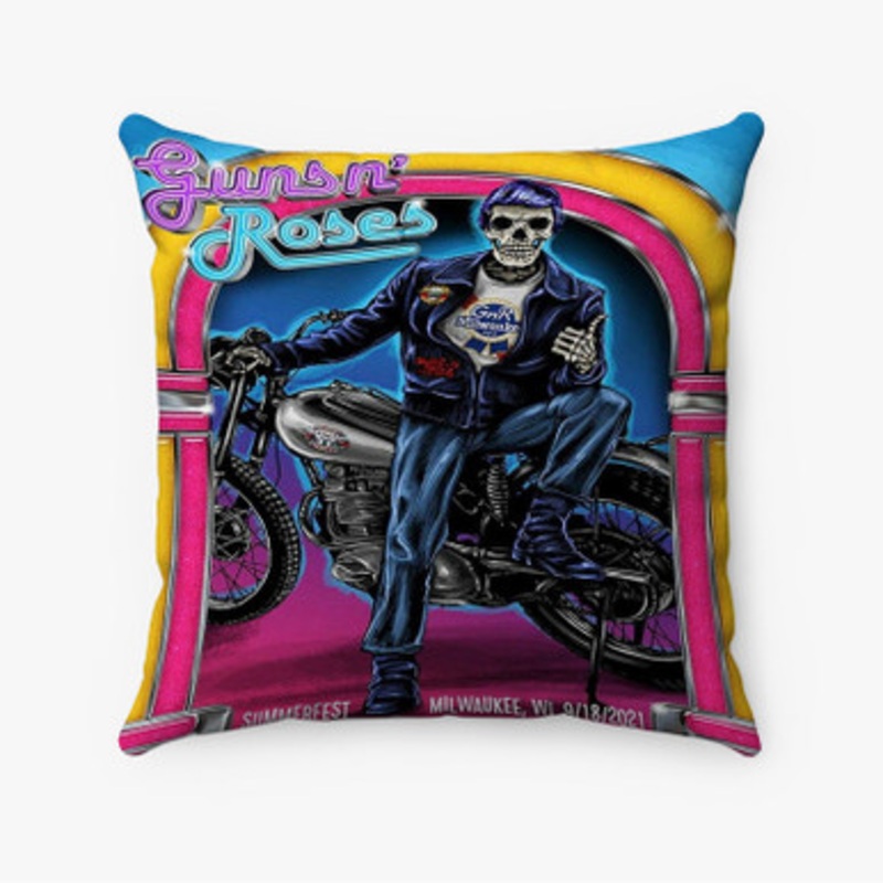 Pastele Guns N Roses Milwaukee Custom Pillow Case Awesome Personalized Spun Polyester Square Pillow Cover Decorative Cushion Bed Sofa Throw Pillow Home Decor