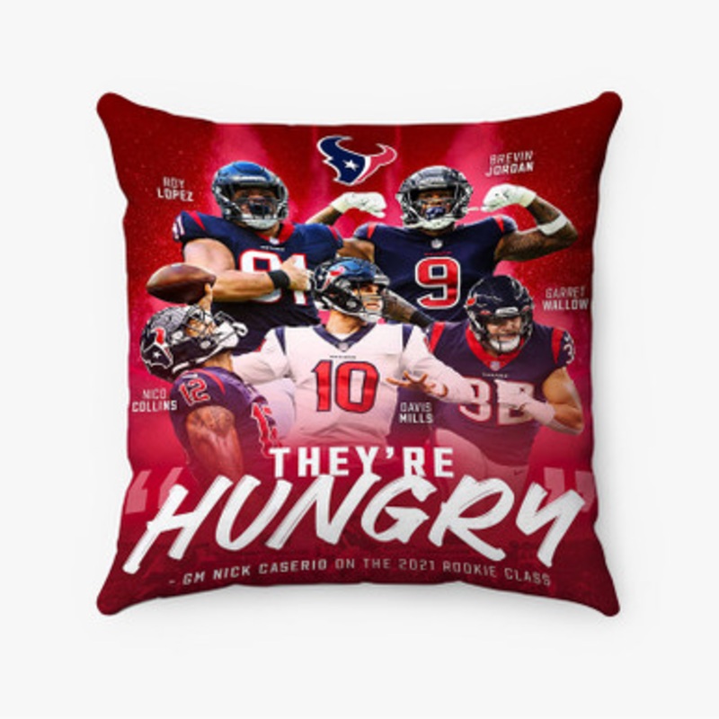 Pastele Houston Texans NFL 2022 Custom Pillow Case Awesome Personalized Spun Polyester Square Pillow Cover Decorative Cushion Bed Sofa Throw Pillow Home Decor