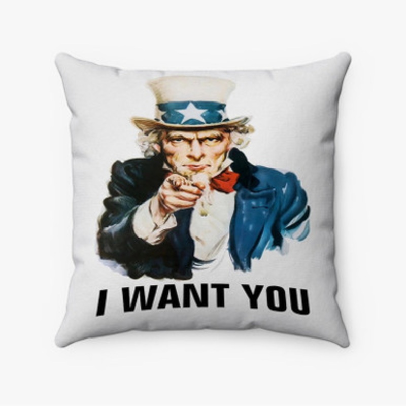 Pastele I Want You Poster Custom Pillow Case Awesome Personalized Spun Polyester Square Pillow Cover Decorative Cushion Bed Sofa Throw Pillow Home Decor