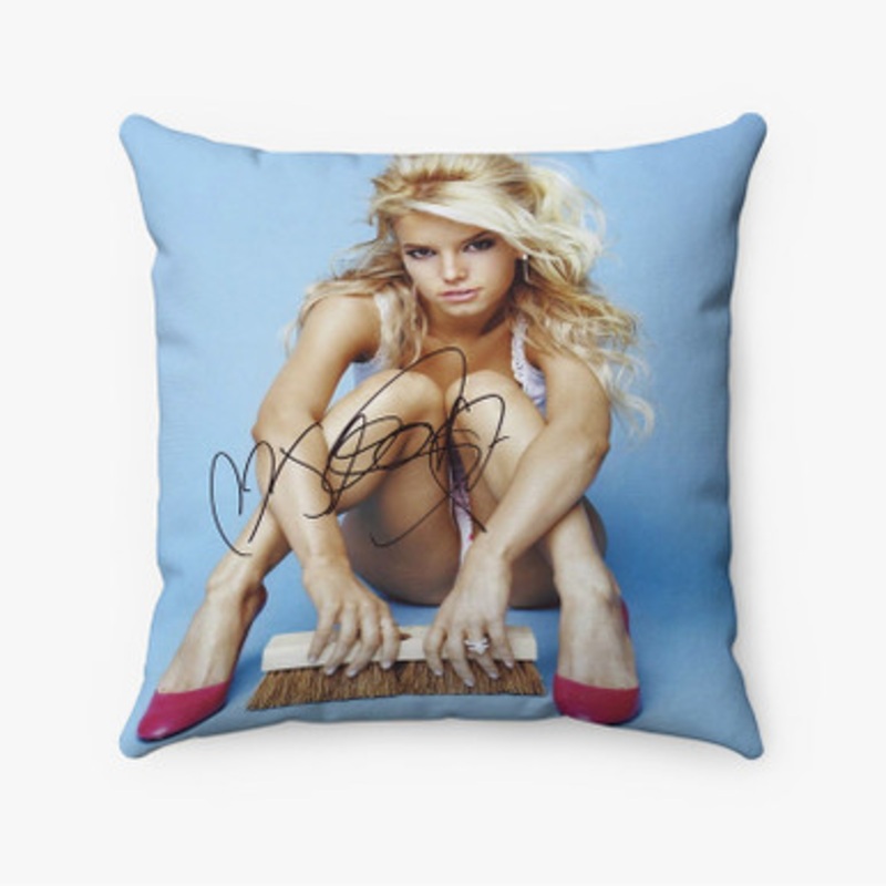 Pastele Jessica Simpson Signed Custom Pillow Case Awesome Personalized Spun Polyester Square Pillow Cover Decorative Cushion Bed Sofa Throw Pillow Home Decor