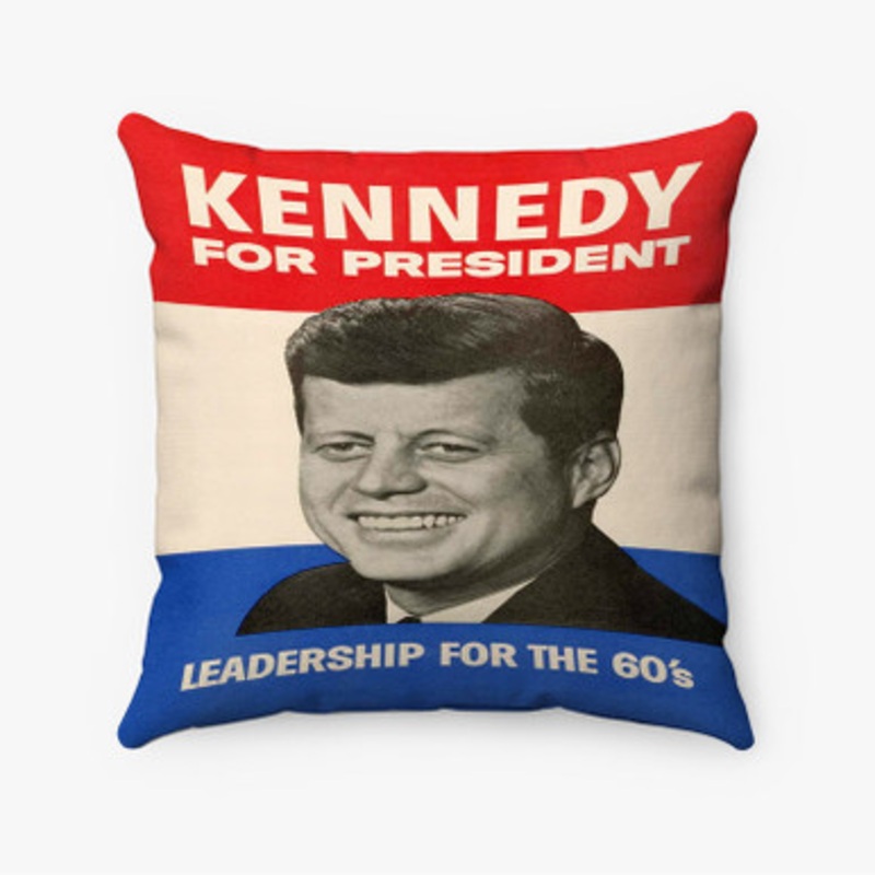Pastele John F Kennedy for President Custom Pillow Case Awesome Personalized Spun Polyester Square Pillow Cover Decorative Cushion Bed Sofa Throw Pillow Home Decor