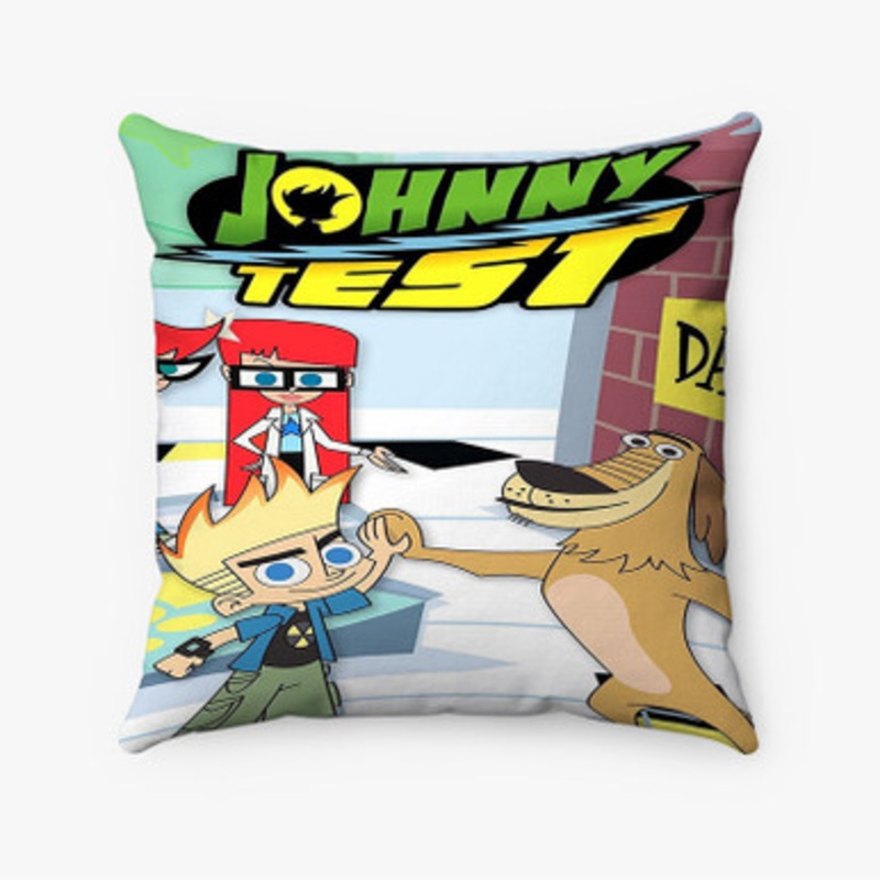 Pastele Johnny Test Custom Pillow Case Awesome Personalized Spun Polyester Square Pillow Cover Decorative Cushion Bed Sofa Throw Pillow Home Decor