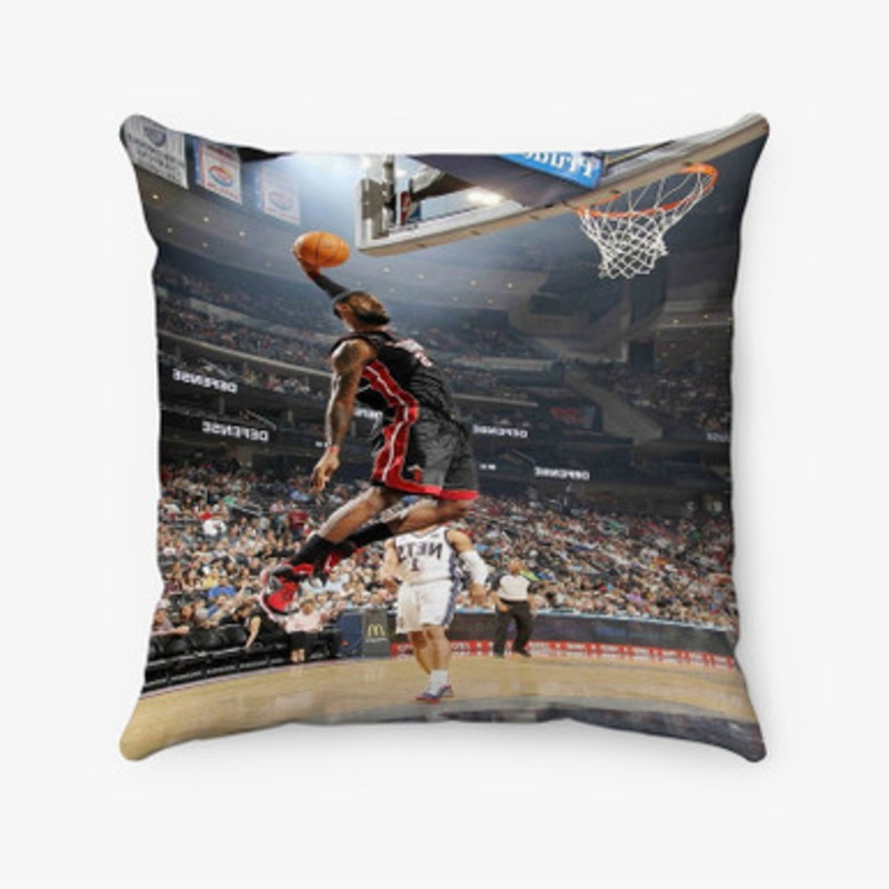 Pastele Lebron James Dunk Custom Pillow Case Awesome Personalized Spun Polyester Square Pillow Cover Decorative Cushion Bed Sofa Throw Pillow Home Decor