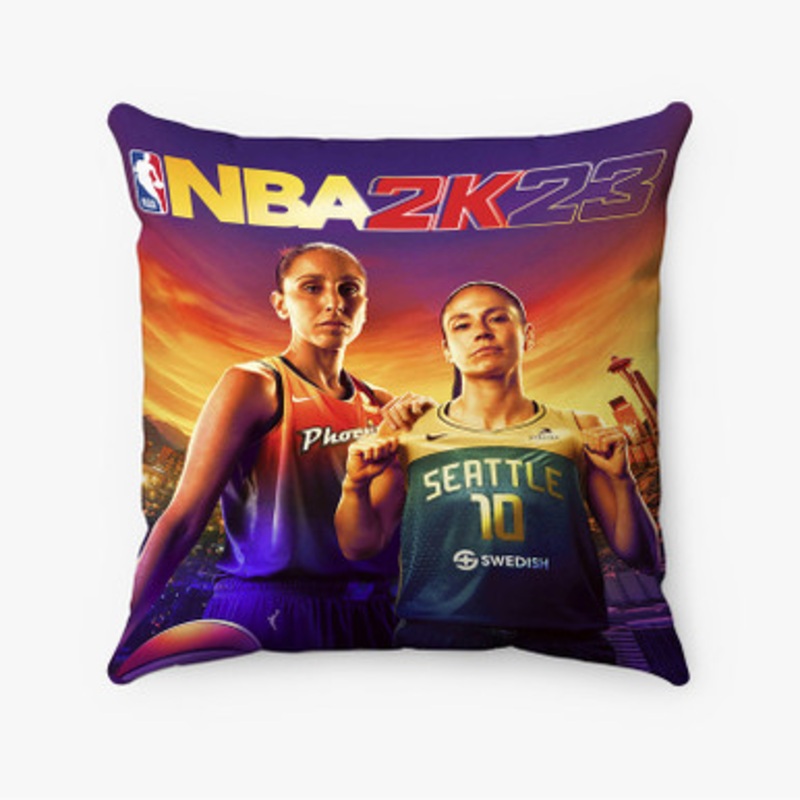 Pastele NBA 2 K23 WNBA Edition Custom Pillow Case Awesome Personalized Spun Polyester Square Pillow Cover Decorative Cushion Bed Sofa Throw Pillow Home Decor