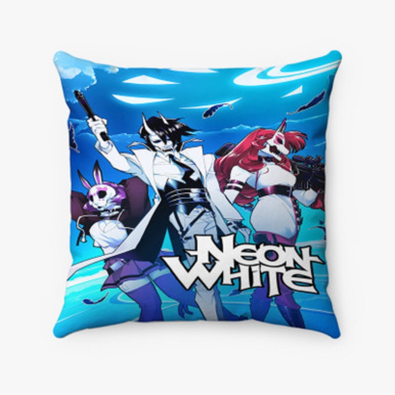 Pastele Neon White Custom Pillow Case Awesome Personalized Spun Polyester Square Pillow Cover Decorative Cushion Bed Sofa Throw Pillow Home Decor