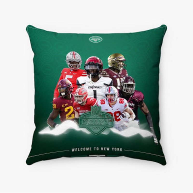 Pastele New York Jets NFL 2022 Custom Pillow Case Awesome Personalized Spun Polyester Square Pillow Cover Decorative Cushion Bed Sofa Throw Pillow Home Decor