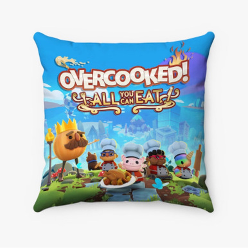 Pastele Overcooked All You Can Eat Custom Pillow Case Awesome Personalized Spun Polyester Square Pillow Cover Decorative Cushion Bed Sofa Throw Pillow Home Decor
