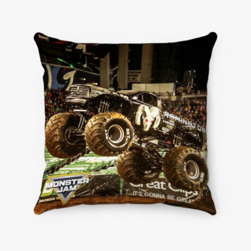 Pastele Raminator Monster Truck Custom Pillow Case Awesome Personalized Spun Polyester Square Pillow Cover Decorative Cushion Bed Sofa Throw Pillow Home Decor