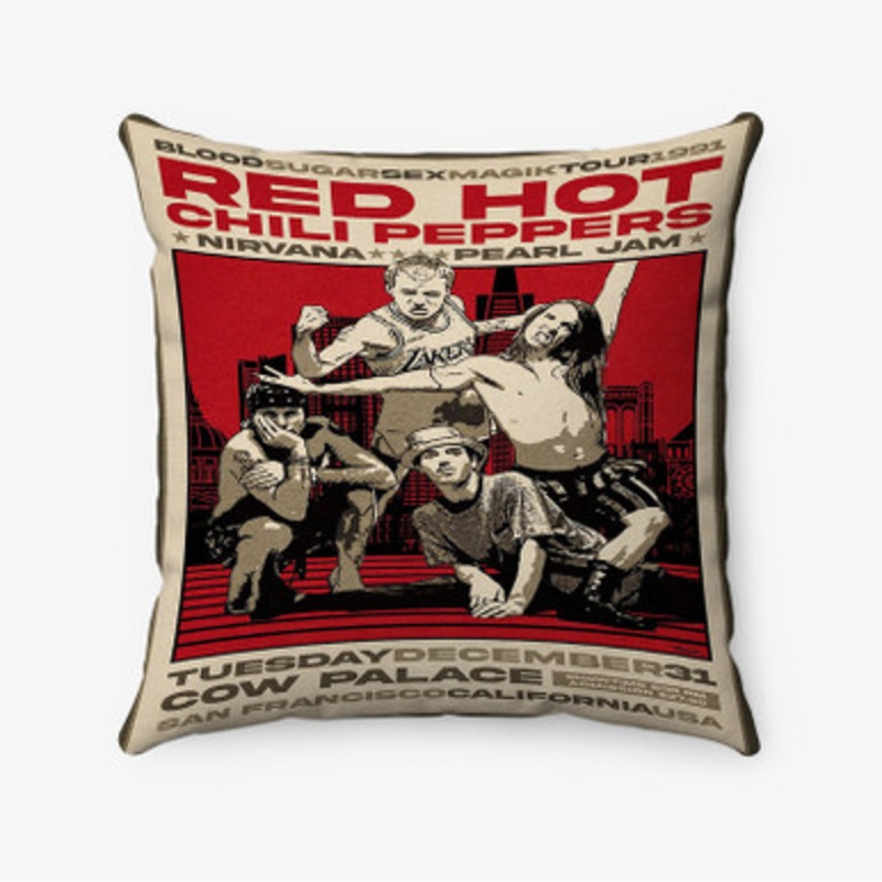 Pastele Red Hot Chili Peppers Custom Pillow Case Awesome Personalized Spun Polyester Square Pillow Cover Decorative Cushion Bed Sofa Throw Pillow Home Decor
