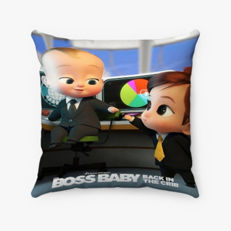 Pastele The Boss Baby Back in the Crib Custom Pillow Case Awesome Personalized Spun Polyester Square Pillow Cover Decorative Cushion Bed Sofa Throw Pillow Home Decor