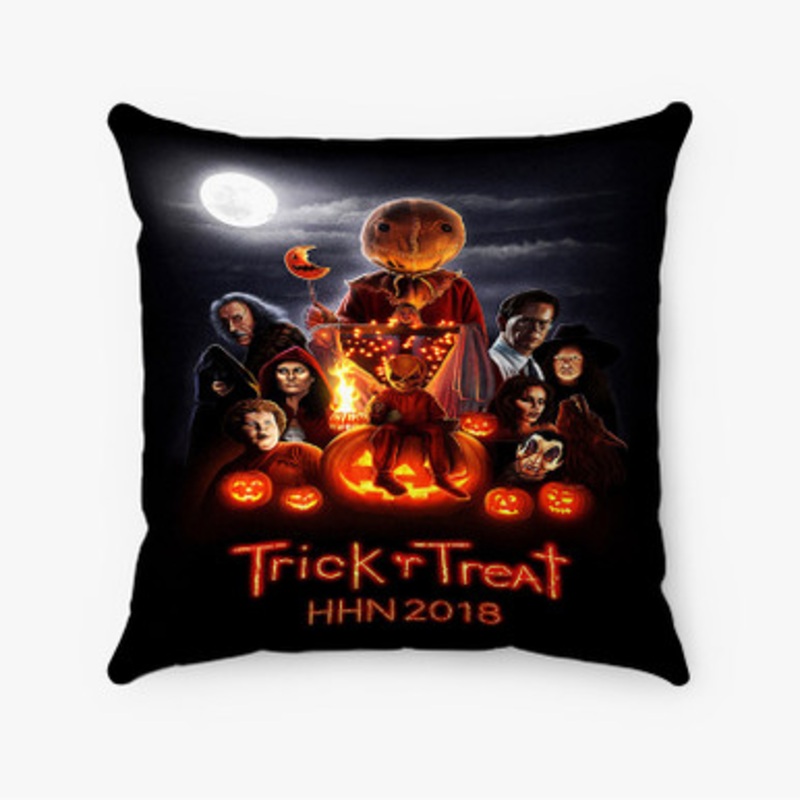 Pastele Trick R Treat HHN 2018 Custom Pillow Case Awesome Personalized Spun Polyester Square Pillow Cover Decorative Cushion Bed Sofa Throw Pillow Home Decor