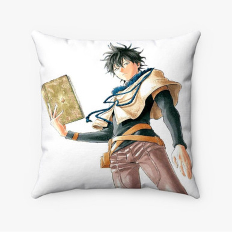 Pastele Yuno Black Clover Sword of The Wizard King Custom Pillow Case Awesome Personalized Spun Polyester Square Pillow Cover Decorative Cushion Bed Sofa Throw Pillow Home Decor