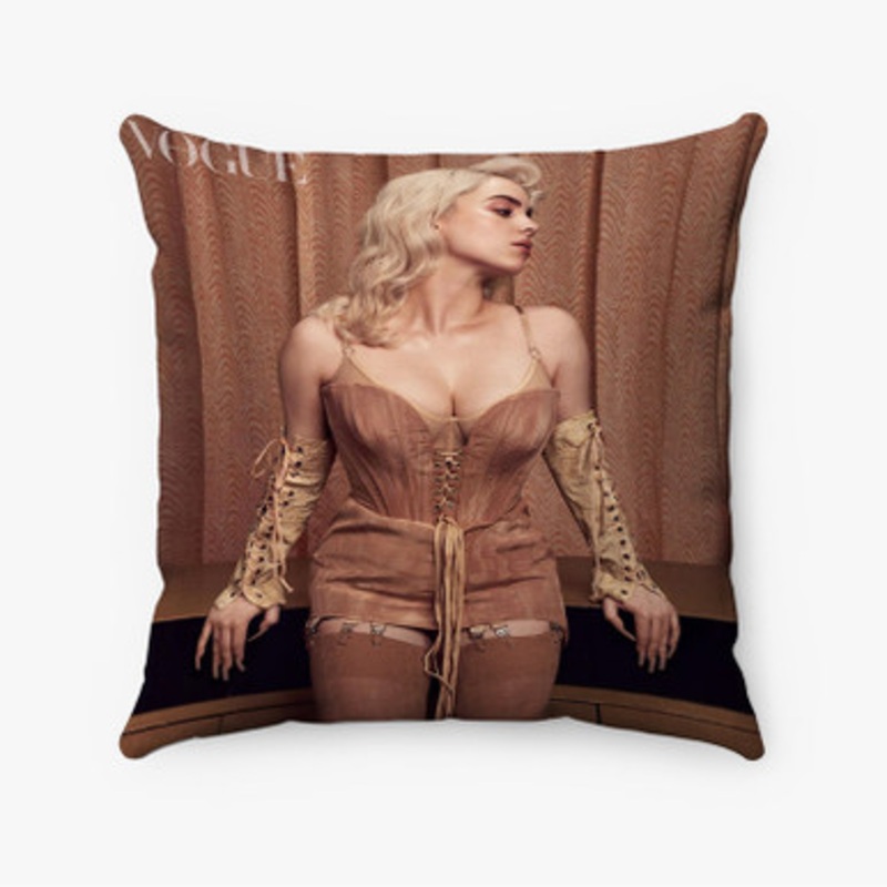 Pastele Billie Eilish Vogue Custom Pillow Case Awesome Personalized Spun Polyester Square Pillow Cover Decorative Cushion Bed Sofa Throw Pillow Home Decor