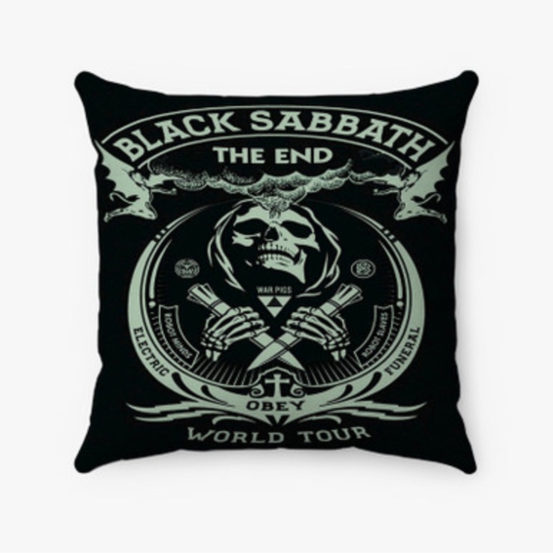 Pastele Black Sabbath The End World Tour Custom Pillow Case Awesome Personalized Spun Polyester Square Pillow Cover Decorative Cushion Bed Sofa Throw Pillow Home Decor