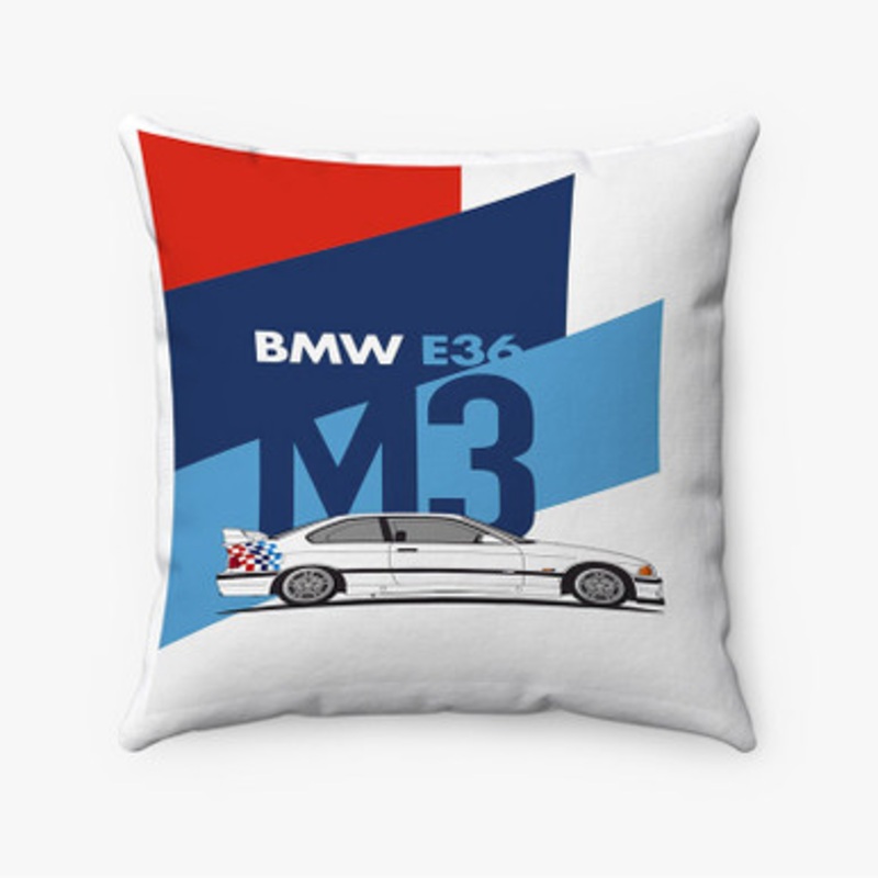 Pastele BMW E36 M3 Custom Pillow Case Awesome Personalized Spun Polyester Square Pillow Cover Decorative Cushion Bed Sofa Throw Pillow Home Decor