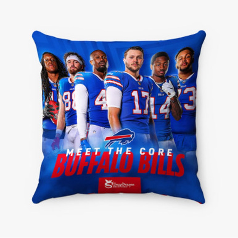 Pastele Buffalo Bills NFL 2022 Squad Custom Pillow Case Awesome Personalized Spun Polyester Square Pillow Cover Decorative Cushion Bed Sofa Throw Pillow Home Decor