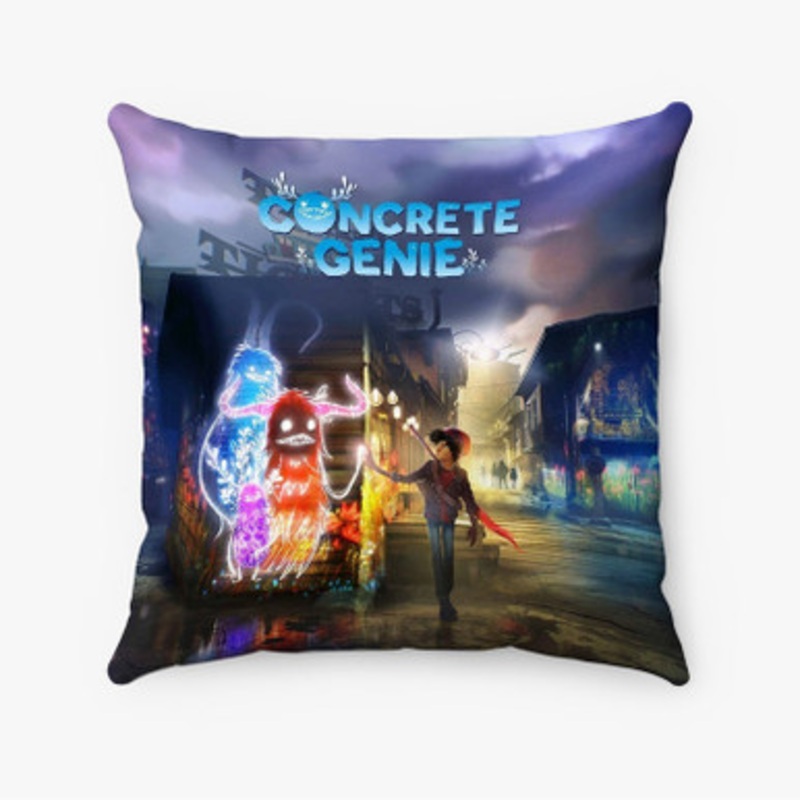 Pastele Concrete Genie Custom Pillow Case Awesome Personalized Spun Polyester Square Pillow Cover Decorative Cushion Bed Sofa Throw Pillow Home Decor