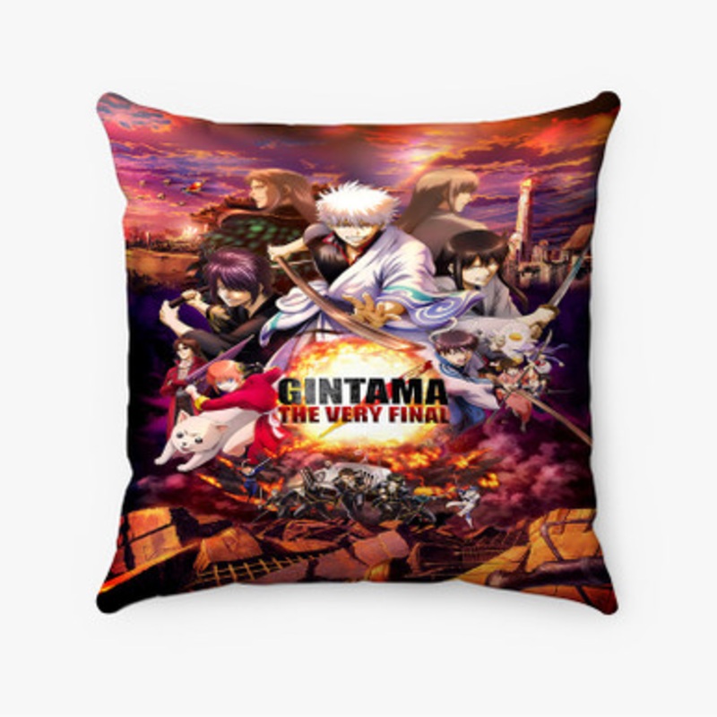 Pastele Gintama The Very Final Custom Pillow Case Awesome Personalized Spun Polyester Square Pillow Cover Decorative Cushion Bed Sofa Throw Pillow Home Decor