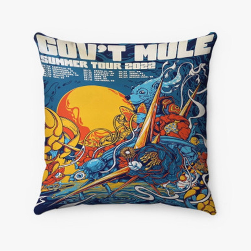 Pastele Govt Mule Summer Tour 2022 Custom Pillow Case Awesome Personalized Spun Polyester Square Pillow Cover Decorative Cushion Bed Sofa Throw Pillow Home Decor
