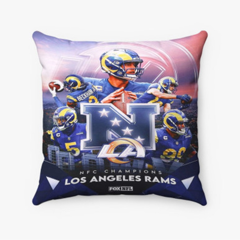 Pastele Los Angeles Rams NFL 2022 Custom Pillow Case Awesome Personalized Spun Polyester Square Pillow Cover Decorative Cushion Bed Sofa Throw Pillow Home Decor