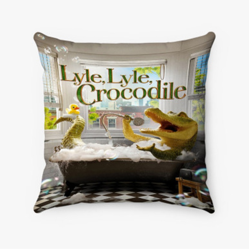 Pastele Lyle Lyle Crocodile Movie Custom Pillow Case Awesome Personalized Spun Polyester Square Pillow Cover Decorative Cushion Bed Sofa Throw Pillow Home Decor