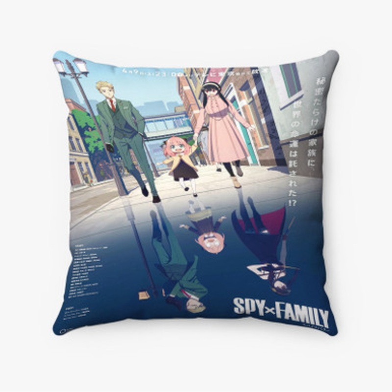 Pastele Spy x Family Anime Custom Pillow Case Awesome Personalized Spun Polyester Square Pillow Cover Decorative Cushion Bed Sofa Throw Pillow Home Decor